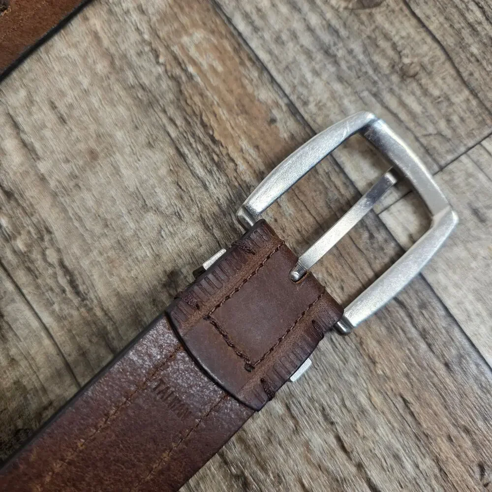 Vintage Brown Genuine Leather Belt Classic Casual Western Size 42